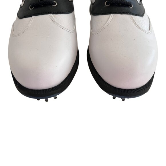 Vintage FootJoy eComfort Golf Shoes Women's 7W Softspikes Black White Leather - Picture 8 of 12